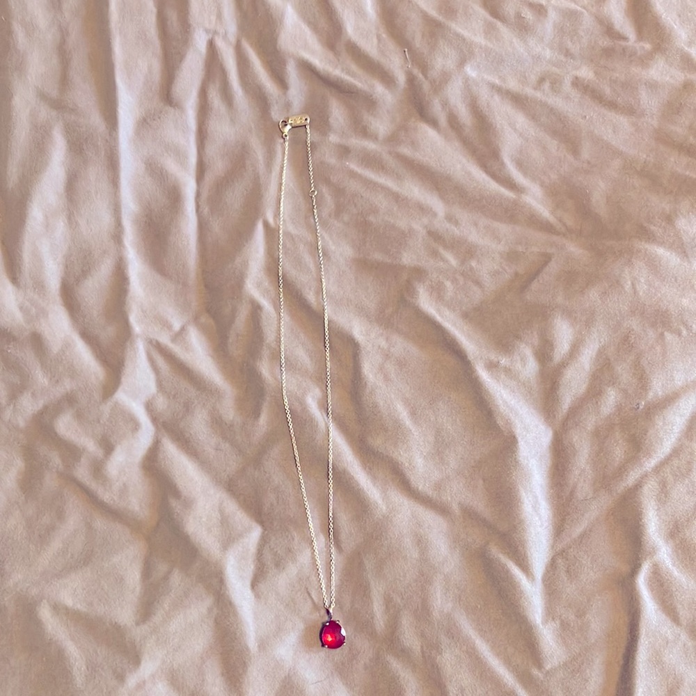Sterling and pink gemstone necklace